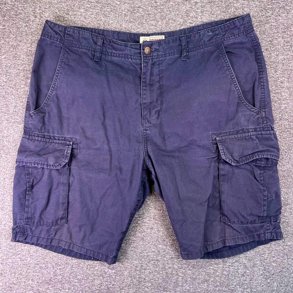 Arizona Cargo Shorts Mens 36 Blue‎ Casual Outdoor Everyday Utility Snap Pockets